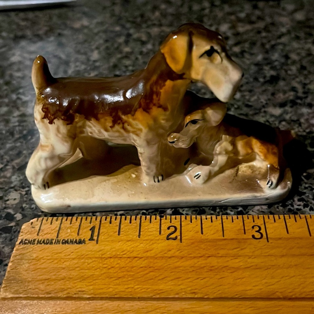 Vintage nicknack terrier mom n baby